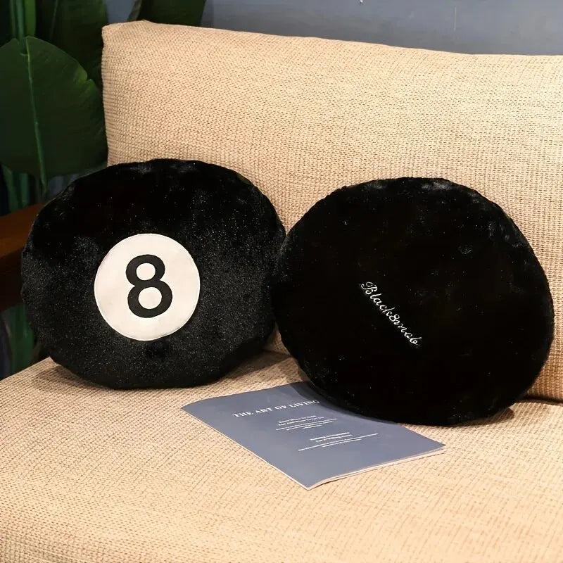 1Pc Black 8 Billiard Pillow Black Pillow Cushion Sofa Cushiontatami Cushion for Halloween Decor Christmas Gift