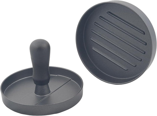 Aluminum Burger Press Patty Maker with 200 Non-Stick Papers - Commercial & Home Use, Hamburger Meat Press Tool, Dishwasher Safe (Black)
