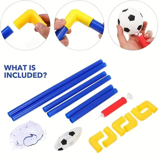 Lightweight Portable Micro Soccer Goal Set with Net Pump and Ball for Indoor/Outdoor Park and Beach Training