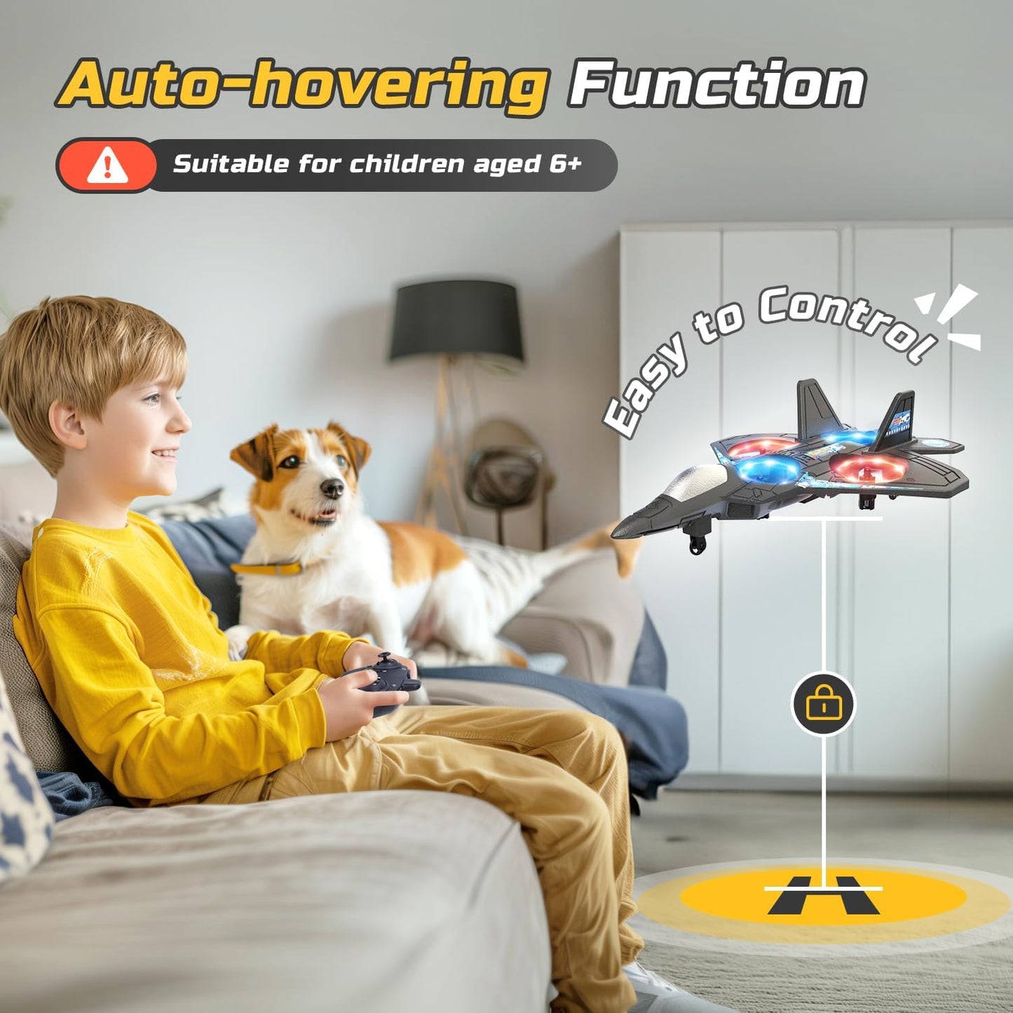 SkyBlade RC Fighter Drone – LED Lights & 360° Stunts