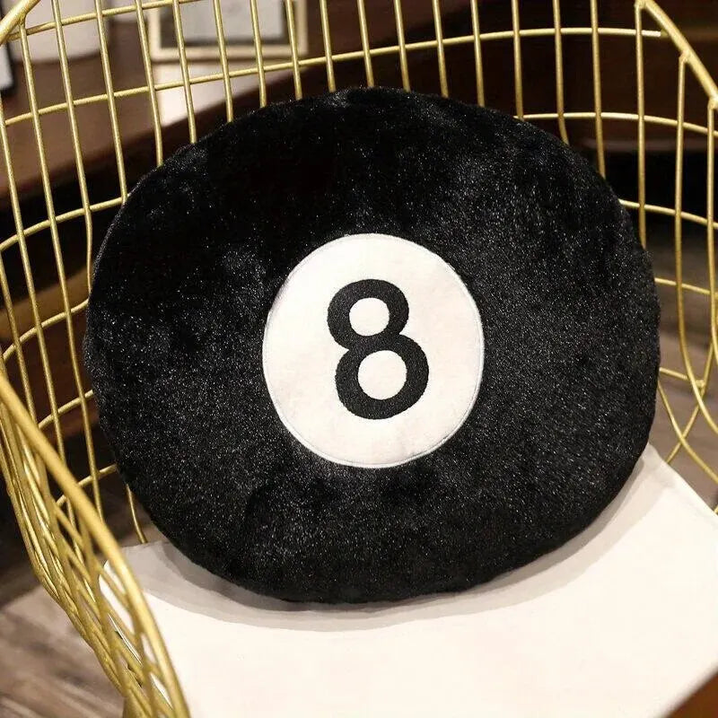 1Pc Black 8 Billiard Pillow Black Pillow Cushion Sofa Cushiontatami Cushion for Halloween Decor Christmas Gift