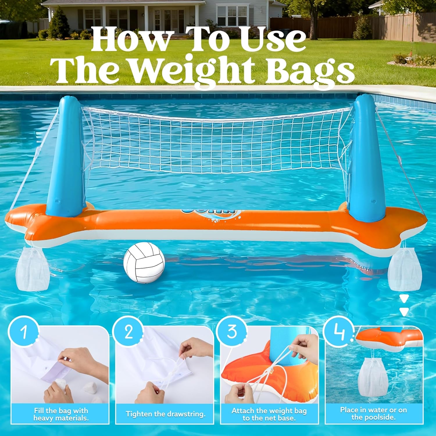 XL Inflatable Pool Volleyball & Basketball Set – Ultimate Summer Pool Party Game