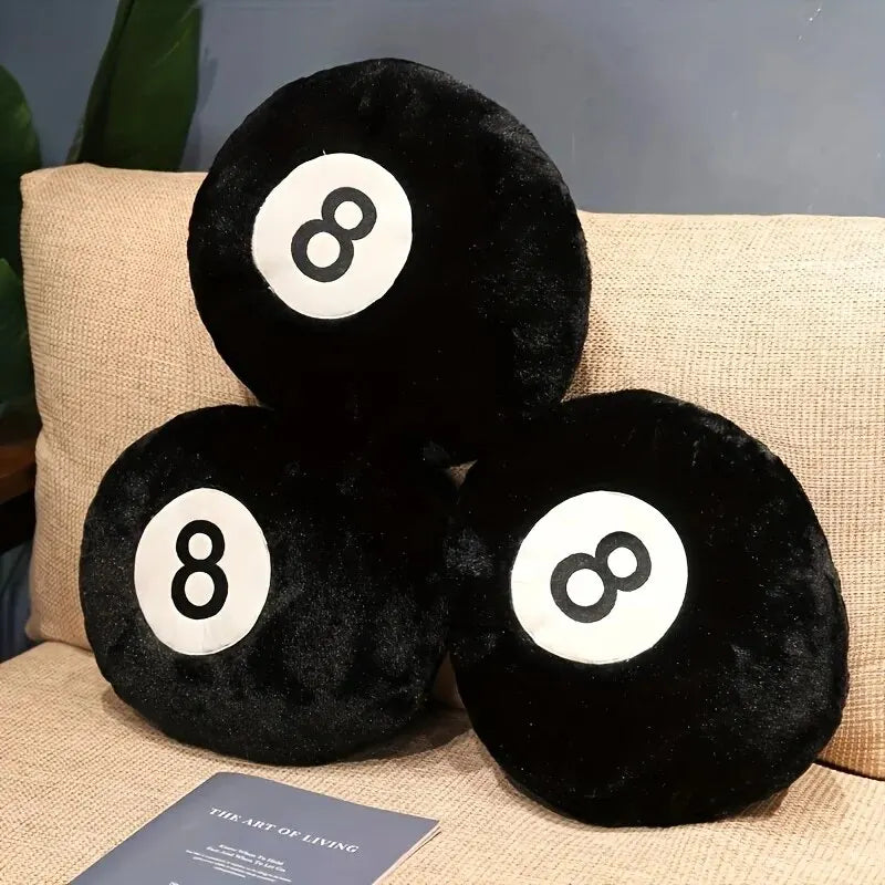1Pc Black 8 Billiard Pillow Black Pillow Cushion Sofa Cushiontatami Cushion for Halloween Decor Christmas Gift