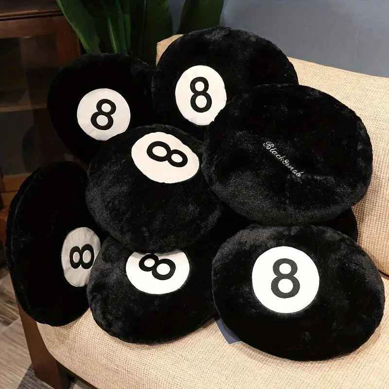 1Pc Black 8 Billiard Pillow Black Pillow Cushion Sofa Cushiontatami Cushion for Halloween Decor Christmas Gift