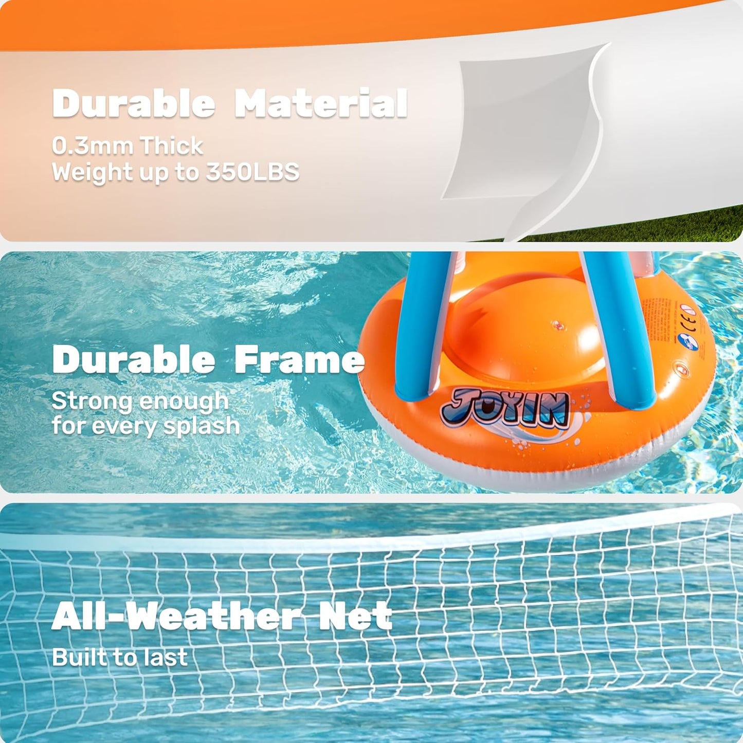 XL Inflatable Pool Volleyball & Basketball Set – Ultimate Summer Pool Party Game
