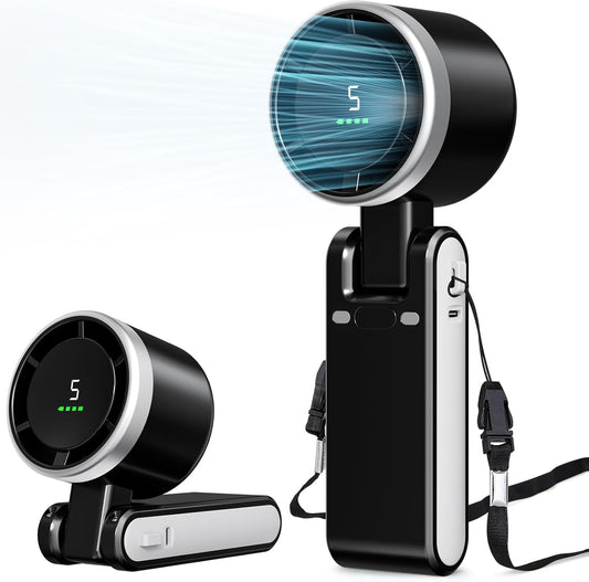 Portable Handheld Fan – Powerful Rechargeable Cooling Fan with LED Display