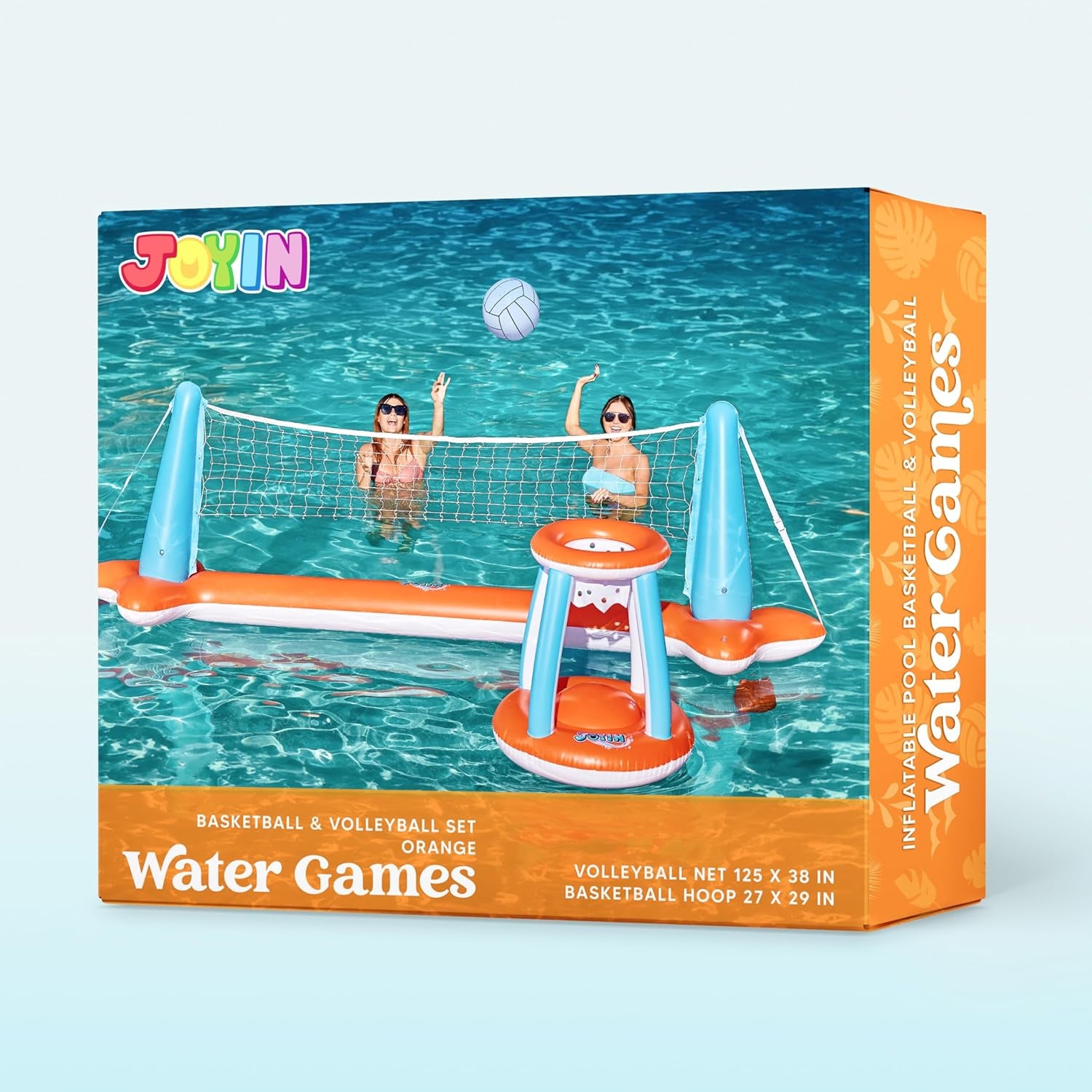 XL Inflatable Pool Volleyball & Basketball Set – Ultimate Summer Pool Party Game