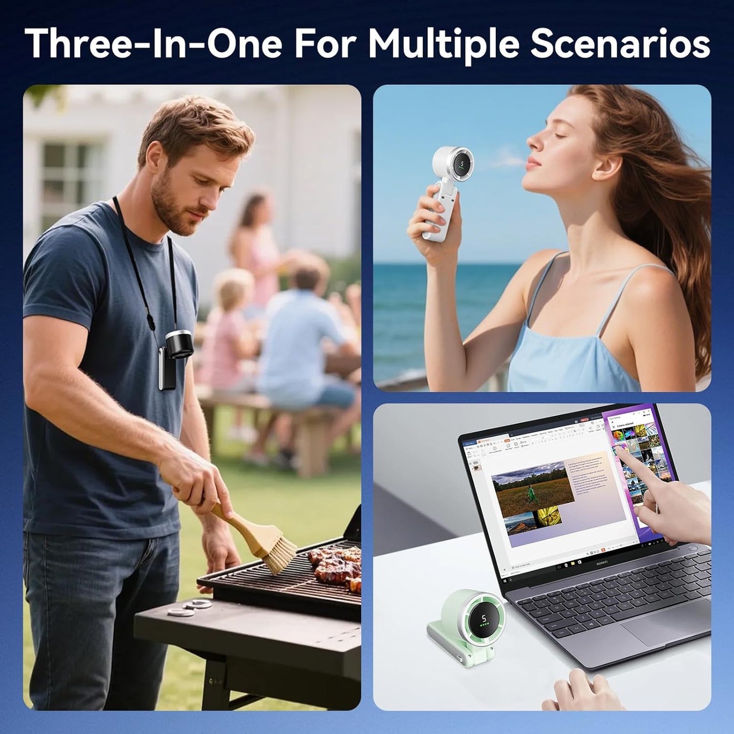 Portable Handheld Fan – Powerful Rechargeable Cooling Fan with LED Display