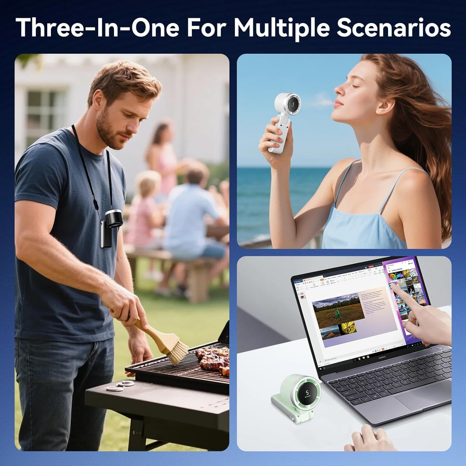 Portable Handheld Fan – Powerful Rechargeable Cooling Fan with LED Display